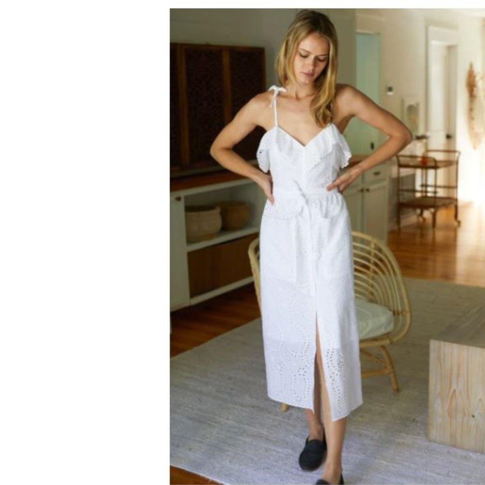 Emerson Fry Size S White Meadow Eyelet Midi Dress - New Without Tags